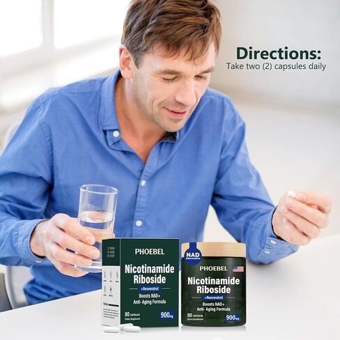 New Supplement Nicotinamide Riboside Resveratrol-900mg, Supplement for Men and Women(80 Capsules) in Saudi Arabia