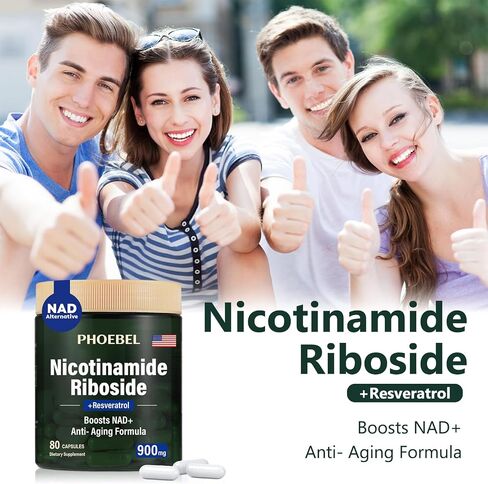 New Supplement Nicotinamide Riboside Resveratrol-900mg, Supplement for Men and Women(80 Capsules) in Saudi Arabia