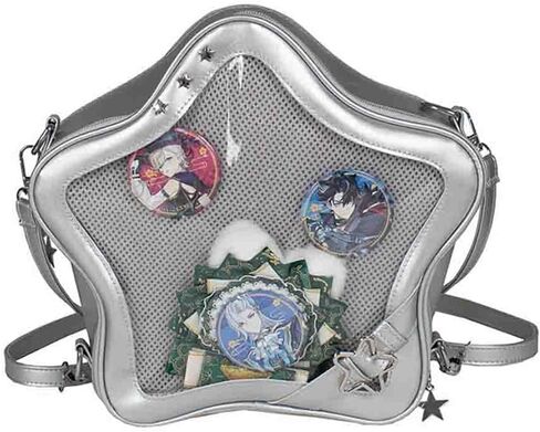 Ita Bag Star Shaped Purse, PU Leather Aesthetic Cute Crossbody Purse, Kawaii Pin Display Clear Shoulder Bag (Bare Bag) in Saudi Arabia