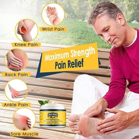 Amish Origins Arthritis Pain Relief Cream - 3.5 oz - Maximum Strength Deep Penetrating for Joint, Muscle, Knee, Back, Feet, Hand, Ankle, Aches, 1 Pack in Saudi Arabia
