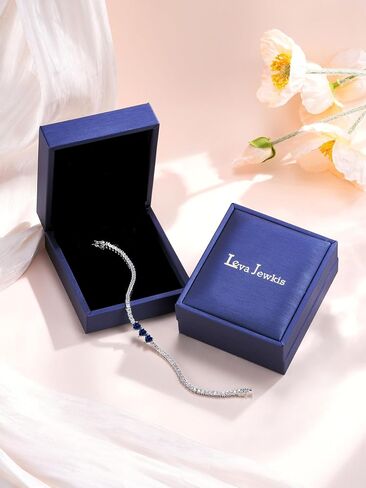 Sterling Silver Heart Tennis Bracelets for Women Birthstone Gemstone Charm Long 5A Cubic Zirconia Fine Jewelry for Daily Waer 7 Inches in Saudi Arabia