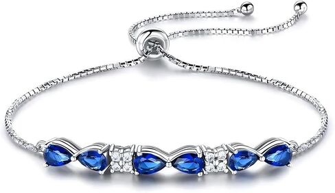 Italian Sterling Silver Women's Tennis Bracelets | Ladies' Sterling Silver Rope Adjustable Bracelet with Crystals | Gift for She in Kuwait