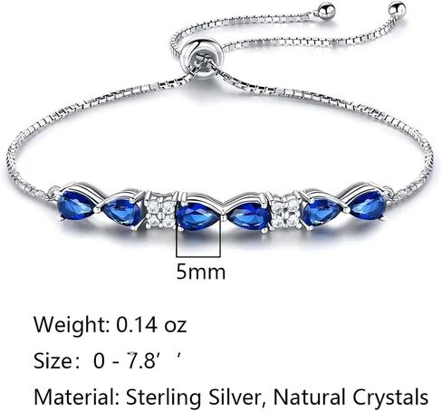 Italian Sterling Silver Women's Tennis Bracelets | Ladies' Sterling Silver Rope Adjustable Bracelet with Crystals | Gift for She in Kuwait