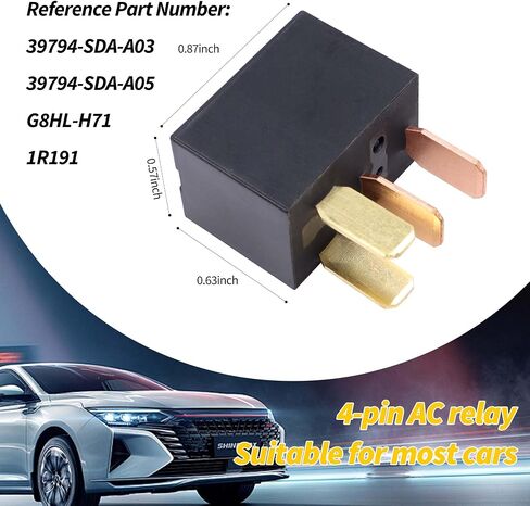 Hisport G8HL-H71 RELAY 4 PINS RELAY RELAY ASSEMBLY AC Starter Relays 39794-SDA-A03 39794-SDA-A05 متوافق مع Accord CIVIC CR-V CR-Z CROSSTOUR Element Insight Odyssey Pilot Acura TL TSX MDX ، 2PCS in Kuwait