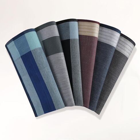 HOULIFE Handkerchiefs for Men, Soft Cotton Men's Hankies with Striped Pattern Handkerchief in Assorted Colors 6PCS 16.9″ in Saudi Arabia