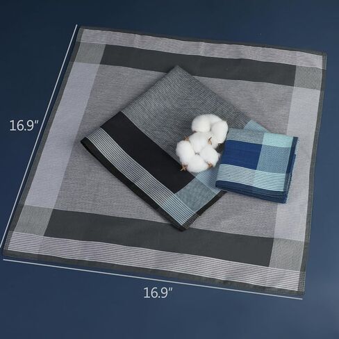 HOULIFE Handkerchiefs for Men, Soft Cotton Men's Hankies with Striped Pattern Handkerchief in Assorted Colors 6PCS 16.9″ in Saudi Arabia