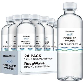 12 أوقية 6 حزمة الماء المقطر لآلات CPAP | صنع في الولايات المتحدة | استخدم مع آلات Resmed و Respironics | سفر صديقة للنظافة ، متعددة الاستخدامات
