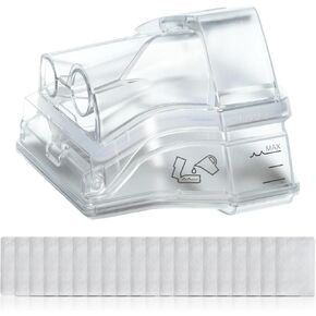 ZURNMED® Humidifier Water Chamber tub with 20 Replacement Filters Compatible with AirSense 10 & AirCurve 10 | S10 Series | Leak-Free, Durable Design | BPA-Free, Durable Design | FSA/HSA Eligible