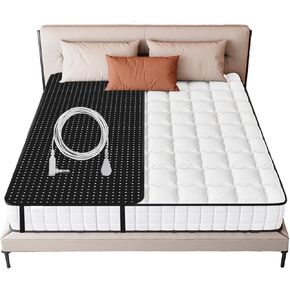 Grounding Mat for Bed, Queen Size, Brown, Faux Leather, Spot Clean Only, Grounding Therapy