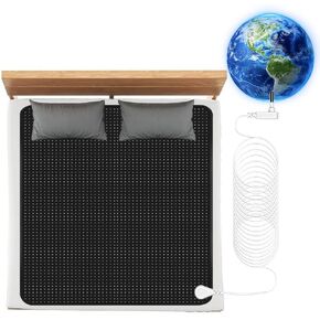 Grounding Mat for Bed Grounding Pad for Better Sleep Energy Wellness Grounding Bed Mat Carbon Fiber and PU with Grounding Cord 54"x78"