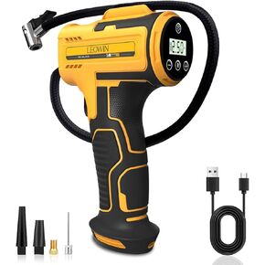 Cordless Tire Inflator Portable Air Compressor Pump - 150PSI Handheld Electric Air Pump with Digital Pressure Gauge for Cars Motorcycles Rechargeable Battery Powered Automatic Shut Off