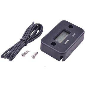 Black Digital Hour Meter Compatible with Riding Lawn Mowers Tractors