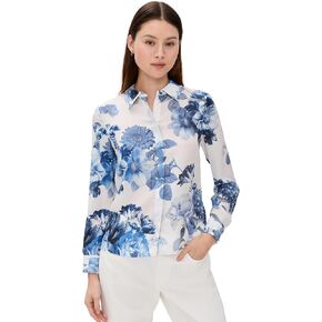 alice + olivia Women's Willa Relaxed Placket Top