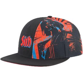 Star Wars Baseball Cap, Sith Graphics Adult Snapback Hat with Flat Brim, Black