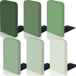 6pcs Boho Sage Green Wood Bookends تدرج كتاب خشبي أخضر يقف