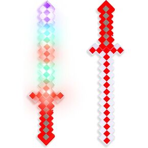 LED 24 "Light Up Pixel 8 بت سيف للأطفال - 2 حزمة (Red ، 24")