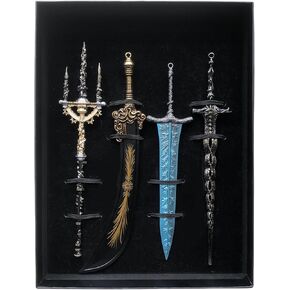 Crafthand Er Weapon 4 in 1 Pack Mohgwyn Spear StarScourge Greatsword Moonlight Greatsword Sacred Sword Game Metal Sword Sword Decortop Decoration Decoration BJDS