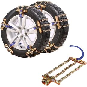 Snow Chain Car Anti Slip Tire Chains Cables Anti Skid Tire Snow Chains for Car SUV Trucks (Middle)