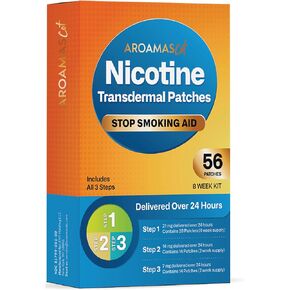 Aroamas Cot Aroamas Nicotine Patches to Help Quit Smoking, Stop Smoking - Delivered Over 24 Hours Transdermal System Aids That Work | Steps 1, 2, and 3 56 (8 Week Kit)