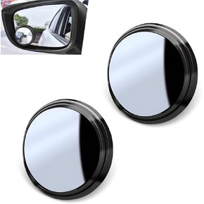 2 PCS السيارة الخلفية مرآة البقعة العمياء ، 2.32 "× 0.59" 360 درجة قابلة للتعديل واسعة الزاوية كبيرة العكس مرآة مساعدة ، مضادة القذف + المرآة الزجاجية HD ، عالمي للسيارات (أسود)