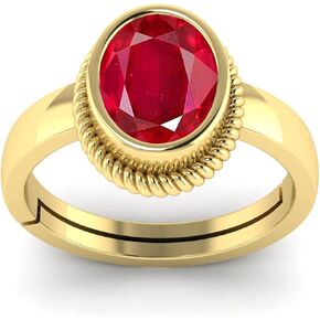 5.25 Carat Ruby Gemstone Oval Cut Shape Gold Plated Ring For Women's