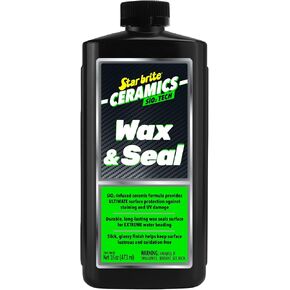 STAR BRITE Ceramics Wax & Seal - Green Apple Scent - SiO2 Tech for Ultimate Protection, Repels Water, Dirt, UV - Ideal for Fiberglass, Gelcoat, Painted Surfaces - 16 oz (204116)