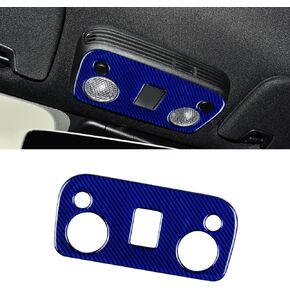 YAMUDA Compatible with 1PCS Carbon Fiber Sticker Car Roof Lamp Reading Lamp Panel Decoration for Ford Mustang 2015 2016 2017 2018 2019 2020 2021(Blue)