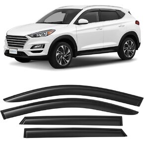CLIM ART Incredibly Durable Rain Guards for Dodge RAM 2500 3500 2019-2025 Crew Cab, Original Tape-on Window Deflectors, Vent Deflector, Vent Window Visors,Dark Smoke,Truck Accessories, 4pcs-409006LPv