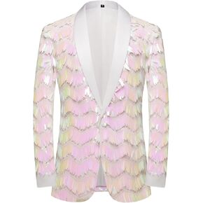 Pyiujtr Men's Tassel Seuit Suit Label Slim Fit Stick Stick Wedding Prom Barty Blazer