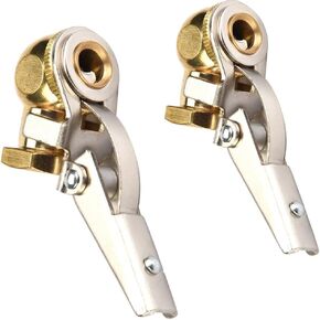 2-Pack Locking Tire Inflator Chuck - Leak-Proof Air Nozzle for Car/Truck/Bike (0-150 PSI) - Instant Connect to Air Compressor, Pump - Heavy Duty Brass (Universal Fit) ﻿