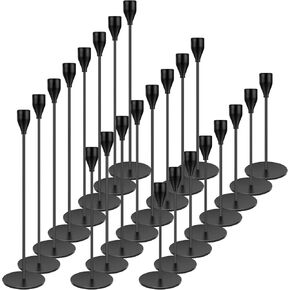 Black Candlestick Holder Set of 12 for Taper Candles, Decorative Candle Holders Bulk Candle Stick Holders Taper Candle Holders for Table Centerpiece Wedding Dinning Party Anniversary Home Decor