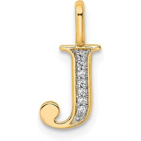 14k Diamond Letter I Initial Charm Pendant (Length 14.99mm)