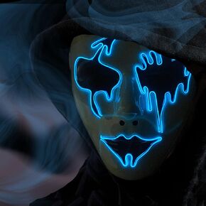 Halloween Purge Mask LED Light-Up Masks - Scary Glowing Mask for Adults, Kids, Couples - EL Wire Party Festival Gift