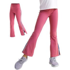 Girl's Flare Leggings with Split Hem, Stretchy Bootcut Yoga Pants Wide Leg Athletic Bottoms for 5-14Y
