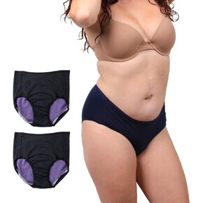 Go&Move Night-Use Leakproof Period Underwear for Women, Mid-Waisted, Super Absorbent(6 Tampons),Breathable,PFAS-Free(2 Pack)