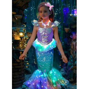 Girls Mermaid Costumes With Bag Little Mermaid Dress for Kids with Accesseries