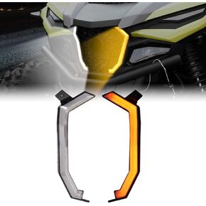 أضواء Fang Aupower لـ Yamaha Rmax 1000 ملحقات 2021-2025 ، مصابيح مصبغة LED مع مصابيح إشارات المنعطفات لـ RMAX 1000 Signature Light for Wolverine RMAX2 RMAX4 1000 2pcs