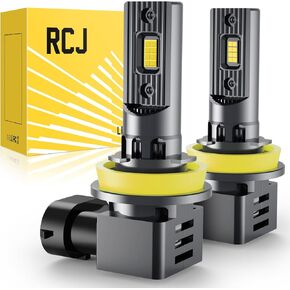 RCJ H11 Bulb, H8 H9 H16 Fog Bulbs 100W 30000LM Super Bright with Cooling Fan, Cool White Fog Lights, Plug and Play, Pack of 2