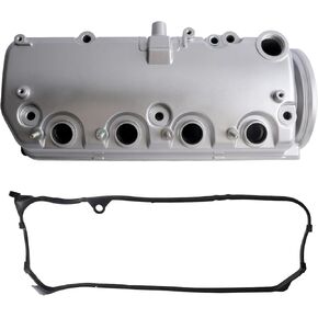 MITZONE Aluminum Valve Cover with Gasket Compatible with Honda Civic 2001 2002 2003 2004 2005 1.7L L4 Replace 12310PLC000 12310PMMA00