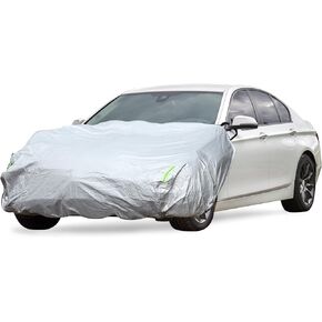 ABSOPRO Car Windshield Cover Half Car Cover Top with Reflective Straps for Ice and Snow, Silver Tone, 84" x 43"