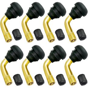 8pcs صمام الإطارات بدون أنابيب PVR70 ، صمام الجذعية عازمة بزاوية 90 درجة ، جذع نحاسي ، قاعدة مطاطية ، متوافقة مع معظم حافة الإطارات بلا أنبوبية ، دراجة نارية ، سكوتر ، ATV