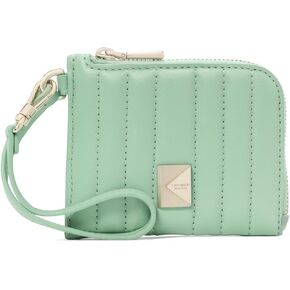kate spade new york Deco Quilted Leather Coin Card case Wristlet, Pistachio Ice