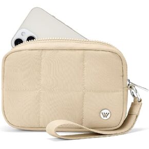 WESTBRONCO Small Puffer Crescent Shoulder Bag for Women, Puffer Wristlet Wallets for Women