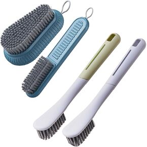 2Pcs Cleaning Brush and 2PCS Long Handle Laundry Shoes Stain Brush