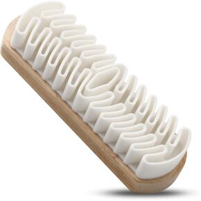 فرشاة تنظيف من جلد الغزال - مزيل وصمة عار Nubuck & Suede - فرشاة مع Lotus Wood Handle - مصاعد غفوة وتستعيد الملمس - مثالي للأحذية والأحذية والأكياس والأحزمة والأثاث