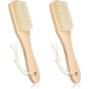 2PCS Laundry Brush for Stains on Clothes, Soft Bristle Cleaning Brush, Natural Boar Bristle Clothing Brush, Clothes Brush Garment Brush, Laundry Scrub Brush for Clothes Shoes Cleaning
