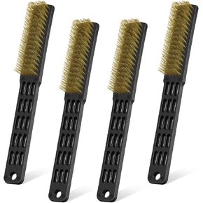 4 Pcs Bowling Shoe Brushes Wire Brushes for Cleaning Bowling Accessories Professional Cleaning Brass Metal Brush Set for Dirt and Paint Improve Scrubbing Removing Automotive Welding Slag