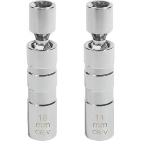 Spark Plug Socket,Spark Plug Socket Set,Car Accessories Spark Plug Wrench,14mm&16mm Thin Walled Spark Plug Socket,3/8" Drive 12 Point Magnetic Spark Plug Removal Tool,Fit for Most Car,SUV