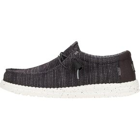 Heydude Wally Stretch Sox Wide Black/White Size 12 ، أحذية الرجال ، متسكعون ، مريحون وخفيفون الوزن