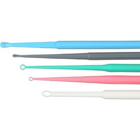 Ear Curettes | Ear Pick Wax Removal Tool Cleaner | Individually Wrapped Plastic Ear Cleaner Tools for Teens Adult Pack of 75 (15 of Each Tip Style)